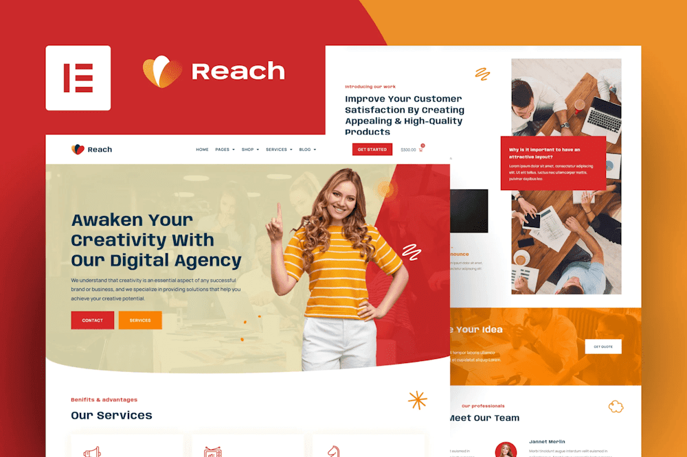 Reach – Digital Agency & Creative Elementor Template Kit