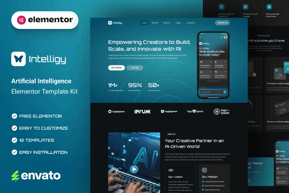 Intelligy – Artificial Intelligence Elementor Template Kit