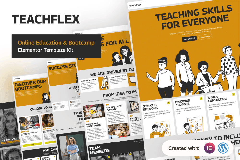 Teachflex – Online Education & Bootcamp Elementor Template Kit