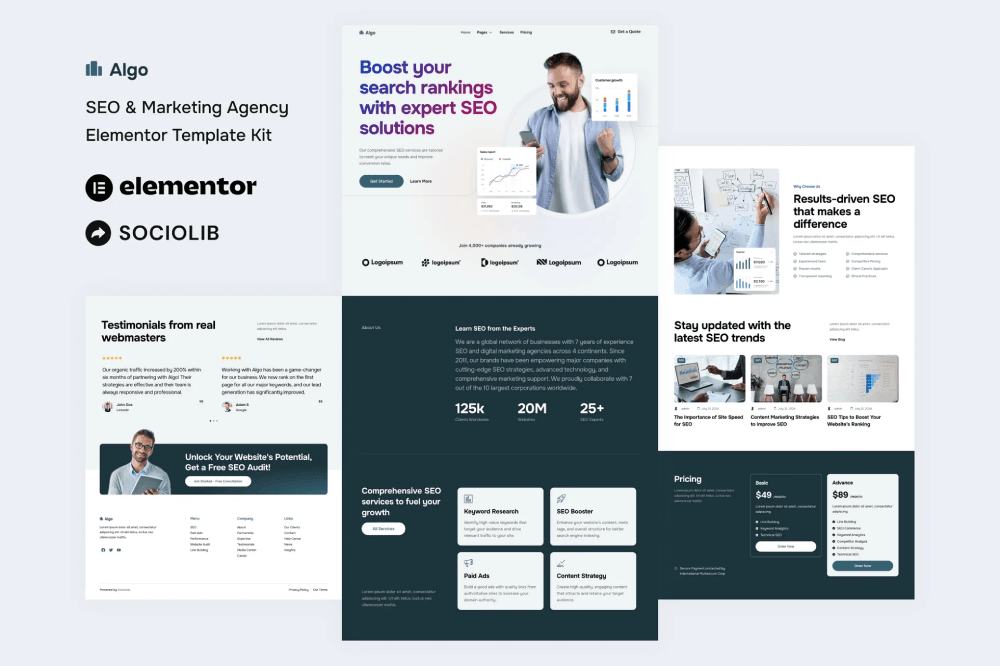 Algo – SEO & Marketing Agency Elementor Template Kit