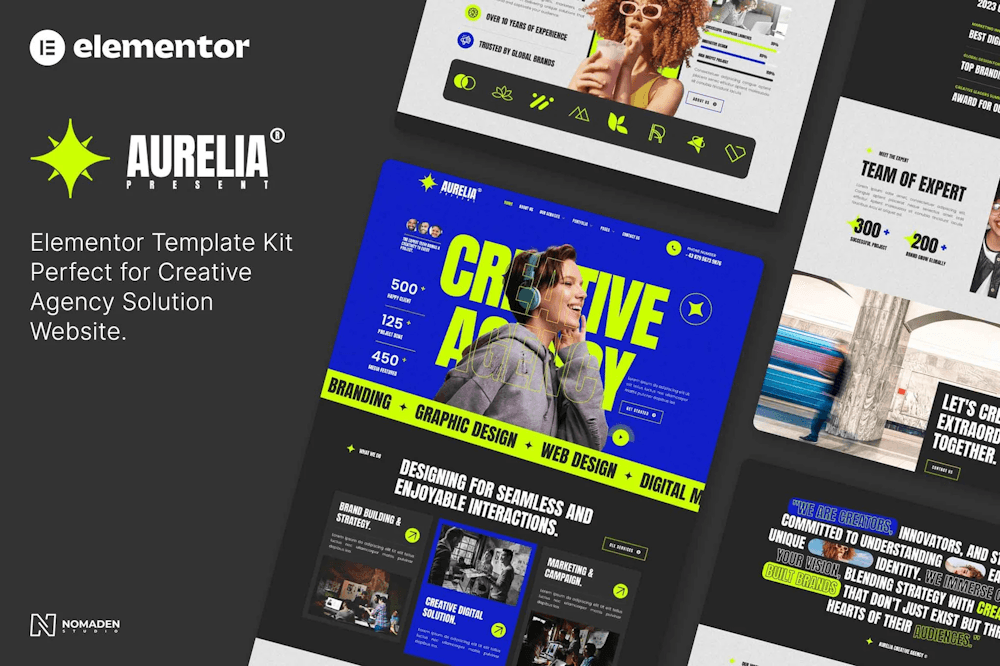 Aurelia – Creative Agency Elementor Template Kit