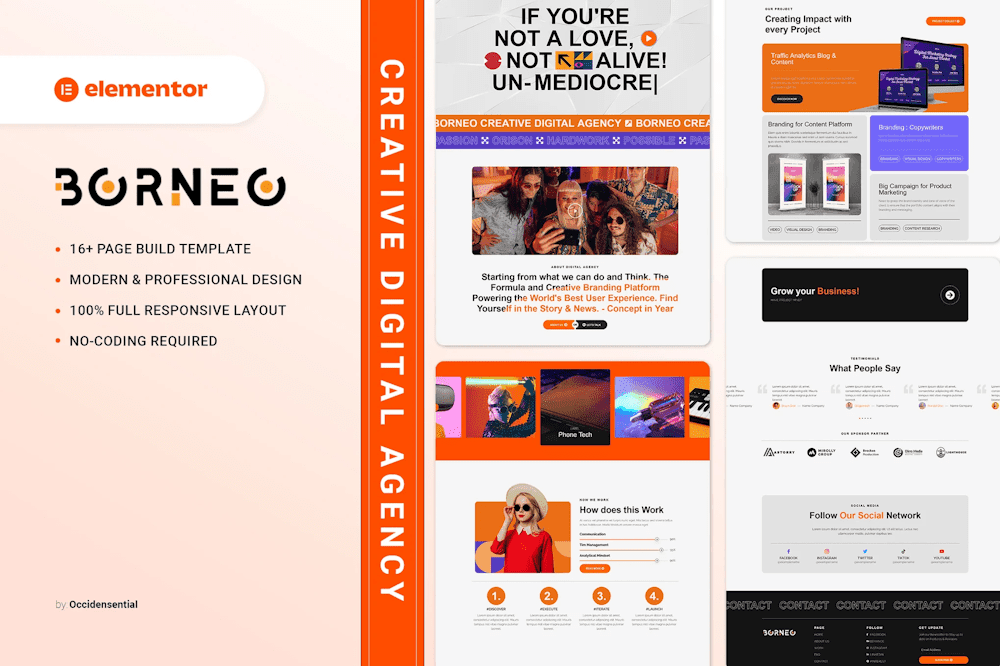 Borneo – Creative Digital Agency Elementor Template Kit