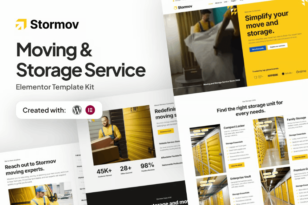 Stormov – Moving & Storage Service Elementor Template Kit