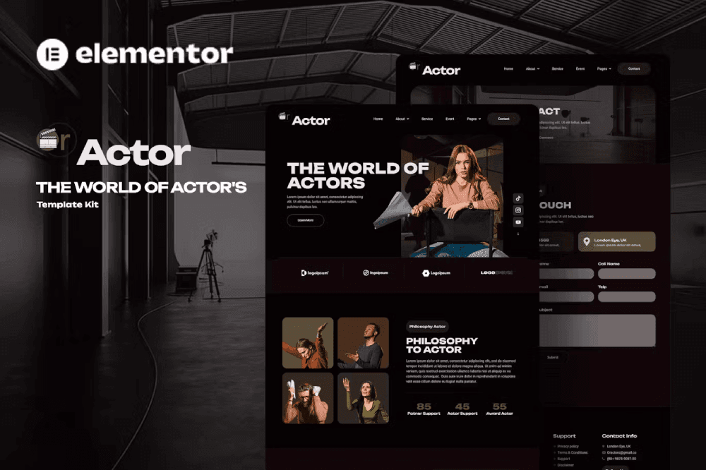 Oractor – Actor Agency Elementor Template Kit