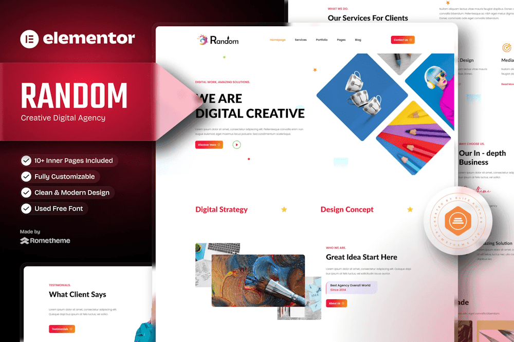 Random - Creative Digital Agency Elementor Template Kit