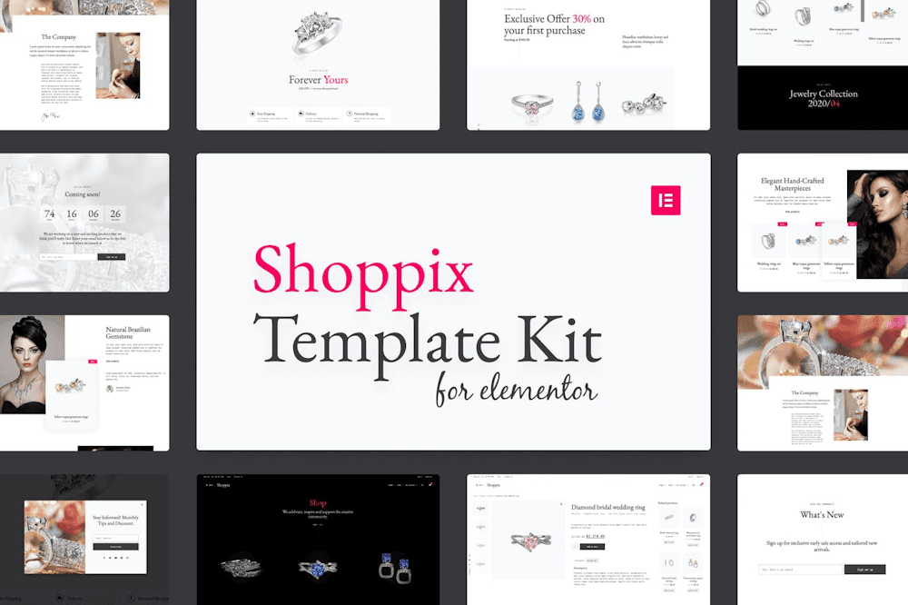 Shoppix – Luxury & Jewellery Shop Elementor Template Kit