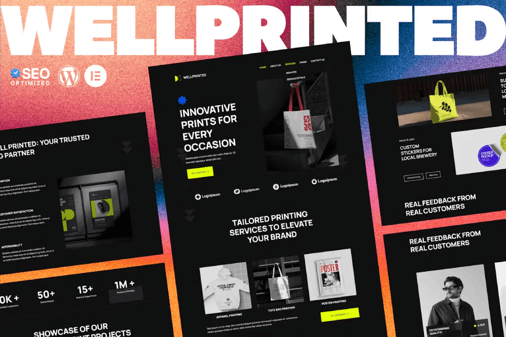 WellPrinted – Print Service Elementor Template Kit
