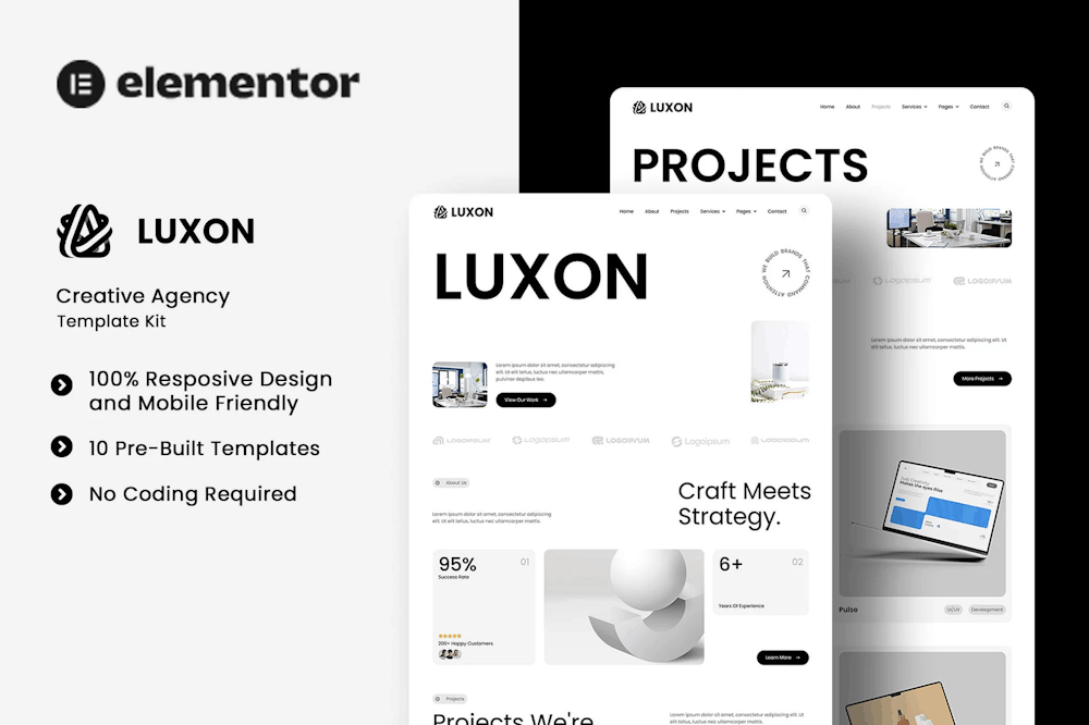 Luxon – Creative Agency Elementor Template Kit