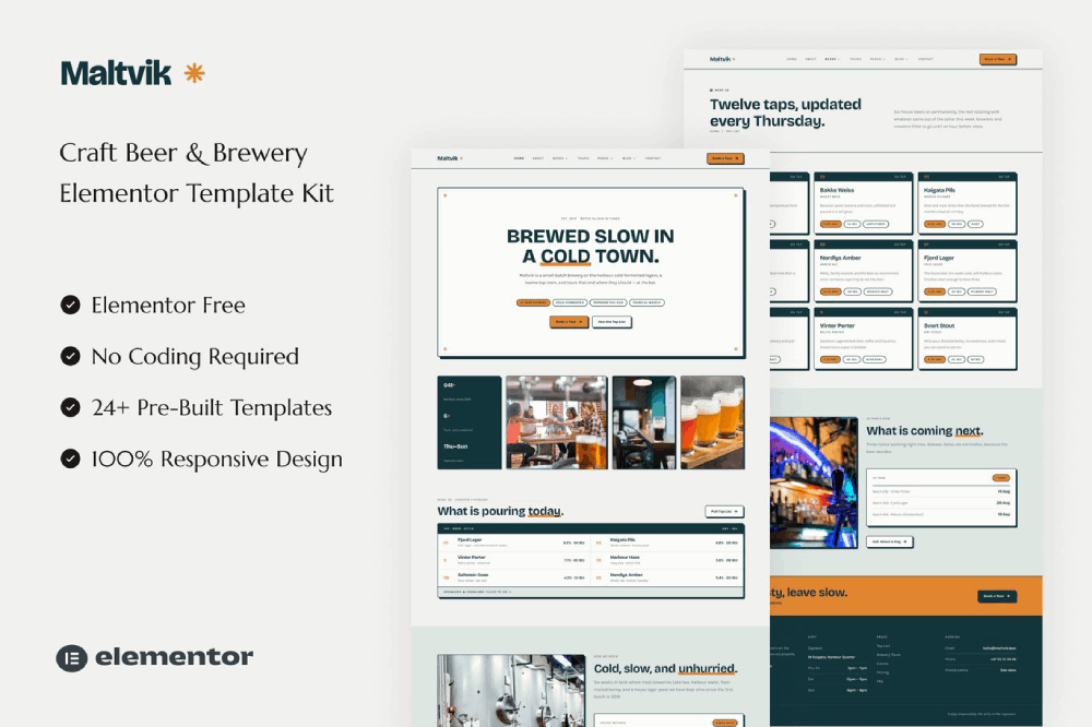 Maltvik – Craft Beer & Brewery Elementor Template Kit
