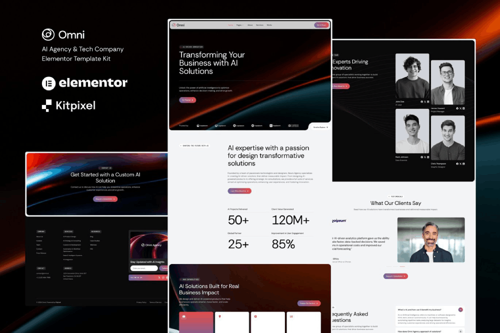 Omni – AI Agency & Tech Company Elementor Template Kit