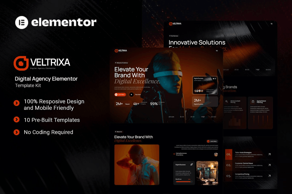 Veltrixa – Digital Agency Elementor Template Kit